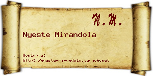 Nyeste Mirandola névjegykártya